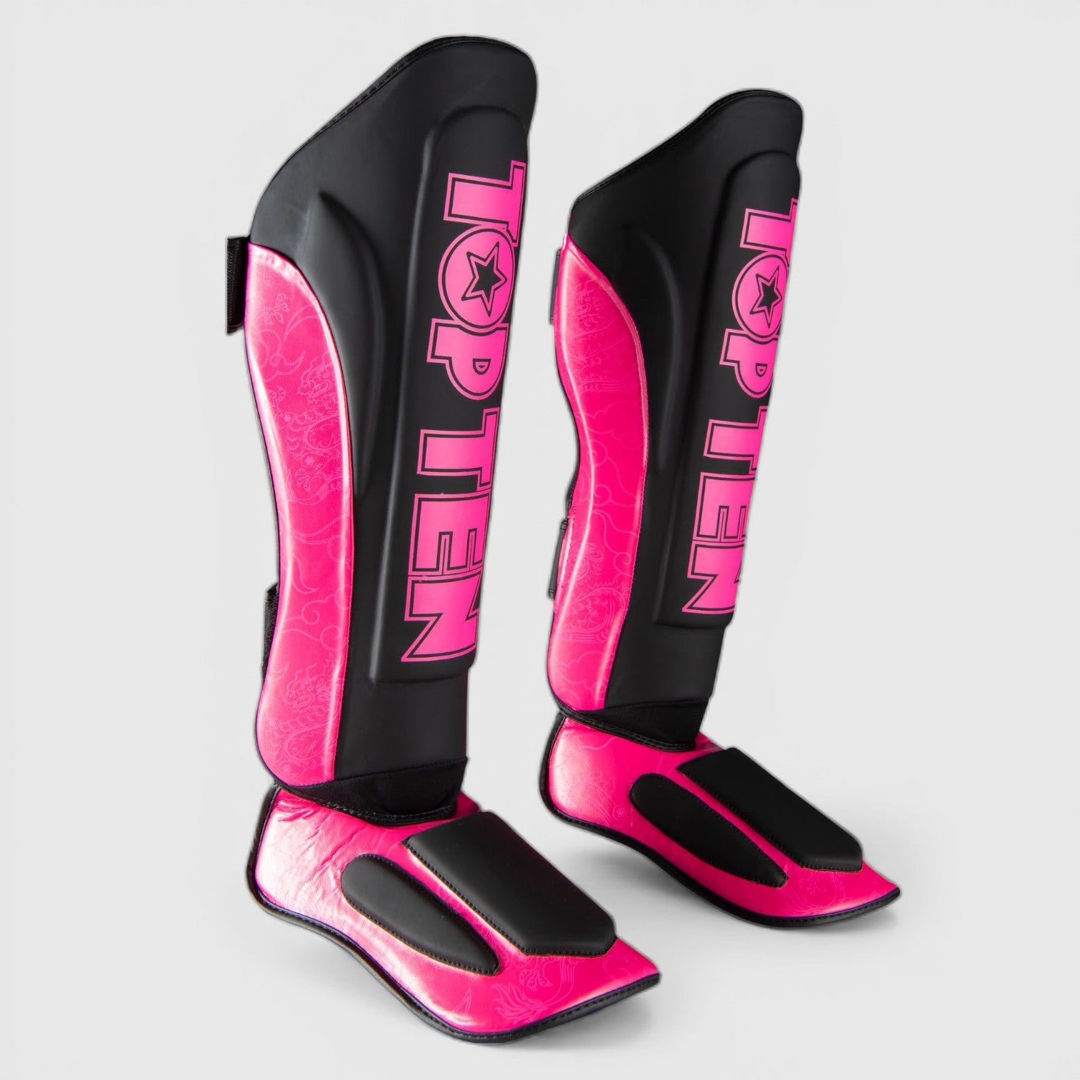 TOP TEN DRAGON Legg og vristbeskytter Svart Rosa - Combat Store AS